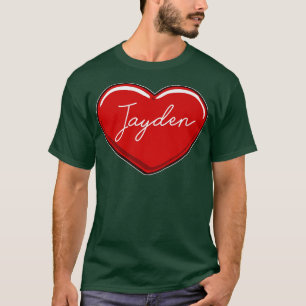 Handgezeichnetes Heart JaydenVorname Herz I Liebe  T-Shirt