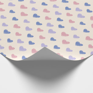 Handgezeichnetes Herz-Doodle-Muster-Wrap-Papier Geschenkpapier