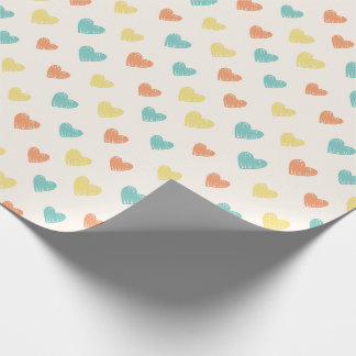 Handgezeichnetes Herz-Doodle-Muster-Wrap-Papier Geschenkpapier