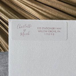 Handgezeichnetes Herz | Hochzeitslabel in Rosa