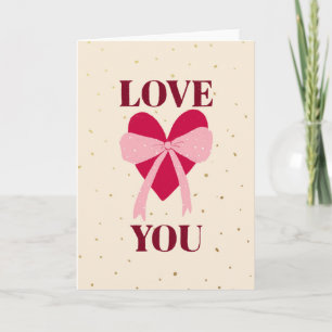 handgezeichnetes Herz mit Schleife liebe dich Vale Karte
