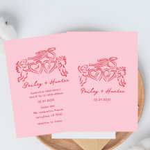 handgezeichnetes Herzpaar Whimsical Hochzeit