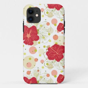 Handgezeichnetes Hibiskus-Muster Case-Mate iPhone Hülle
