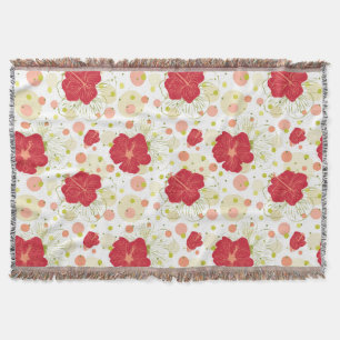 Handgezeichnetes Hibiskus-Muster Decke