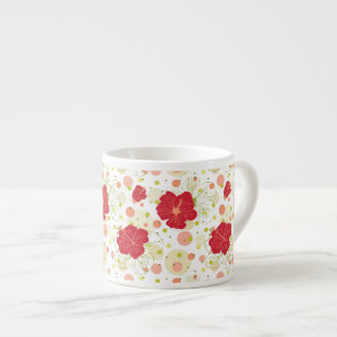 Handgezeichnetes Hibiskus-Muster Espressotasse