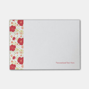 Handgezeichnetes Hibiskus-Muster Post-it Klebezettel