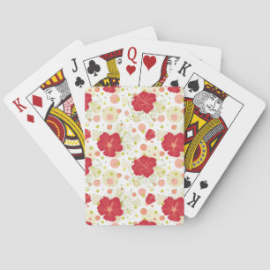 Handgezeichnetes Hibiskus-Muster Spielkarten