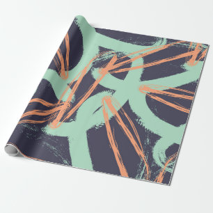 Handgezeichnetes Hipster-Pinsel-Muster in. Stylisc Geschenkpapier