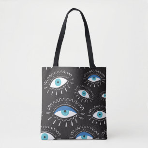 Handgezeichnetes indianisches Aztec-Stammesauge mi Tasche