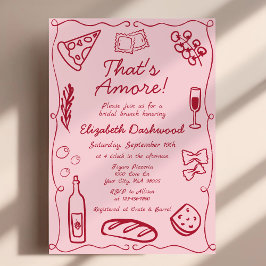 Handgezeichnetes Italienisch Das ist Amore Red Bri Einladung