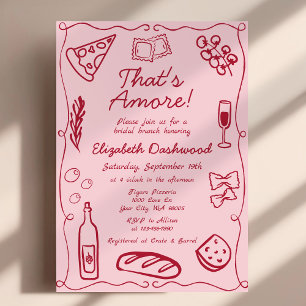Handgezeichnetes Italienisch Das ist Amore Red Bri Einladung
