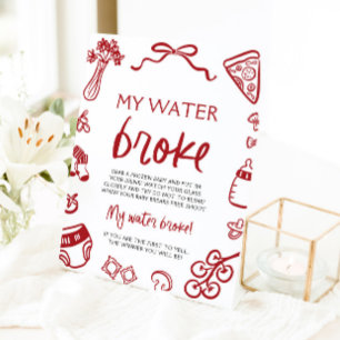 Handgezeichnetes Italienisches Baby Water Broke Du Sockelschild
