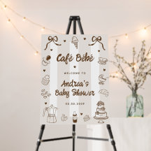 Handgezeichnetes Kaffee-Thema-Baby-Shower-Willkomm