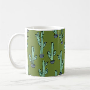 Handgezeichnetes Kaktusmuster Kaffeetasse