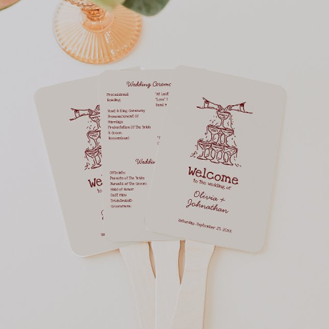 Handgezeichnetes Kritzel Hochzeitsprogramm Fächer (Von Creator hochgeladen)