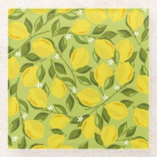 Handgezeichnetes Lemons farbiges Tapete Glasuntersetzer