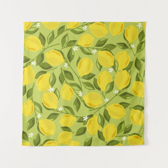 Handgezeichnetes Lemons farbiges Tapete Wandteppich (Vorderseite)