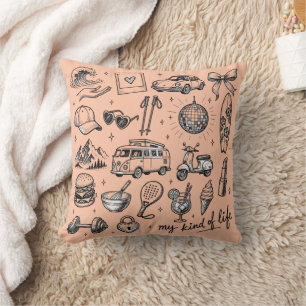 Handgezeichnetes Lifestyle-Clipart-Bundle, Kissen