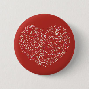 Handgezeichnetes mediales Doodle-Logo Button