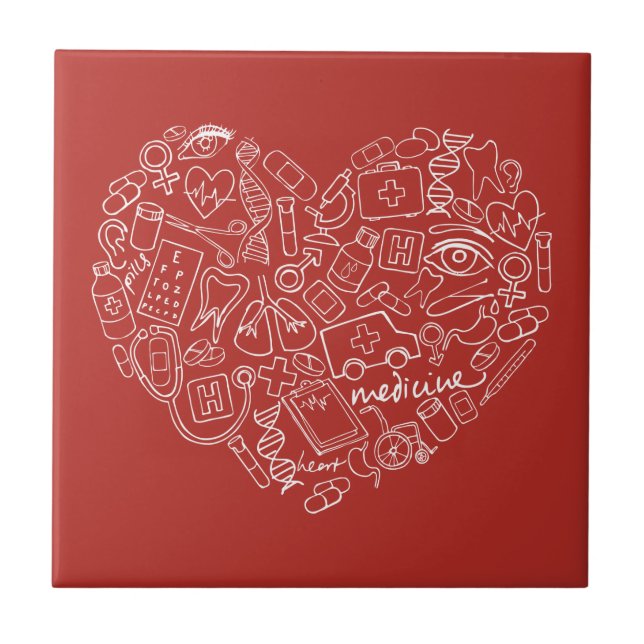 Handgezeichnetes mediales Doodle-Logo Fliese (Vorderseite)
