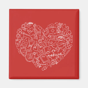 Handgezeichnetes mediales Doodle-Logo Magnet