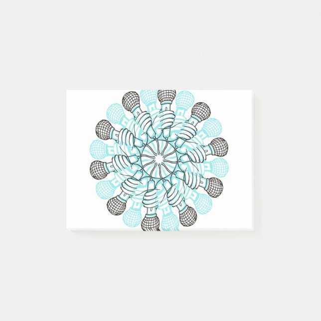 Handgezeichnetes Mikrofon Post-it Klebezettel (Vorderseite)