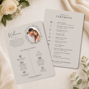 Handgezeichnetes minimalistisches Zeremonieprogram Programm