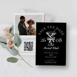 Handgezeichnetes modernes Martini-Foto Save The Date