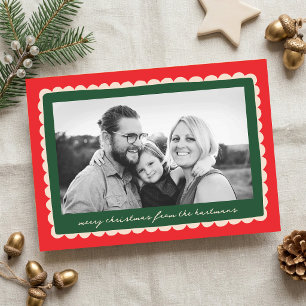 Handgezeichnetes Muschel-Horizontal-Weihnachtsfoto Feiertagskarte