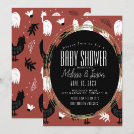 Handgezeichnetes Muster für rustikale Roster Einladung