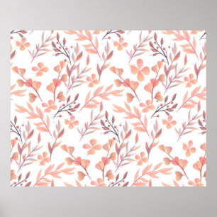 Handgezeichnetes, nahtloses Blumendekor im Retrost Poster