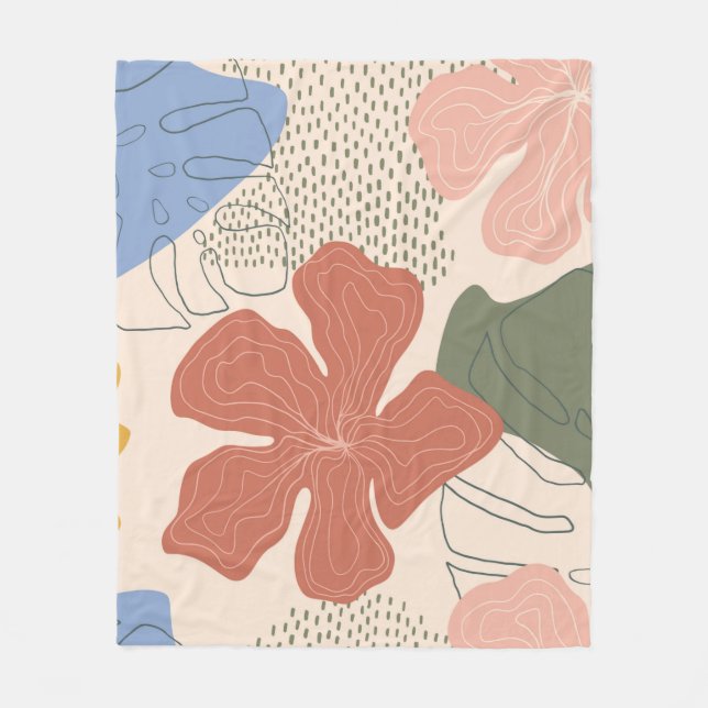 Handgezeichnetes, nahtloses Muster, kreative Farbe Fleecedecke (Vorderseite)