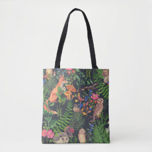Handgezeichnetes nahtloses Muster mit Aquarellwald Tasche