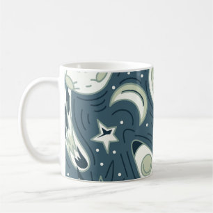 Handgezeichnetes, nahtloses Vintages Muster. Plane Kaffeetasse