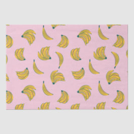Handgezeichnetes niedliches Bananenmuster im rosa  Seidenpapier