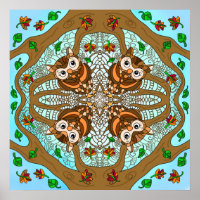 Handgezeichnetes Owl Mandala Artwork