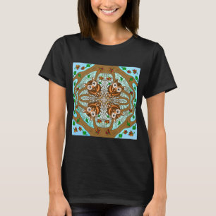 Handgezeichnetes Owl Mandala Artwork T-Shirt