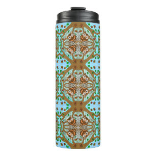 Handgezeichnetes Owl Mandala Artwork Thermosbecher