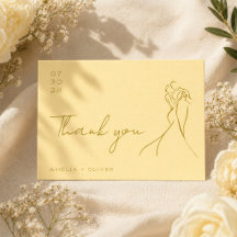 Handgezeichnetes Paar Buttergelbe Moderne Hochzeit