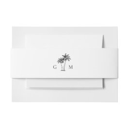 Handgezeichnetes Palmenbaum-Monogramm Zielort-Hoch Einladungsbanderole