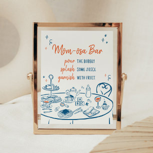 Handgezeichnetes Party Kinderdusche Mama Osa Bar Poster