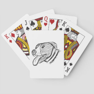 handgezeichnetes Pitbull-Foto Hund Tierliebhaber  Spielkarten