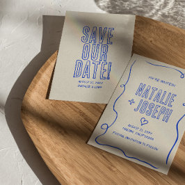 Handgezeichnetes Retro Fett Vergnügen Hochzeit Save The Date
