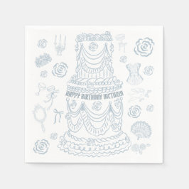 Handgezeichnetes Rokoko Soft Renaissance Coquette  Serviette