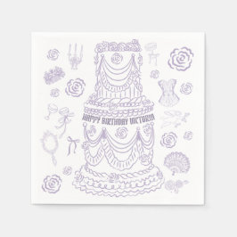 Handgezeichnetes Rokoko Soft Renaissance Coquette  Serviette