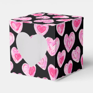 Handgezeichnetes Romantisches rosa Herzchen Valent Geschenkschachtel