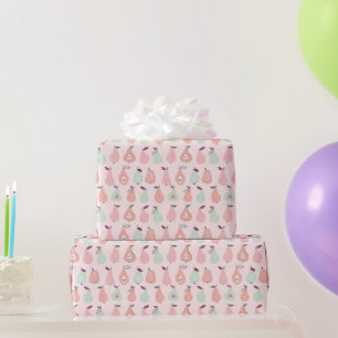 Handgezeichnetes rosa Birnmuster Geschenkpapier