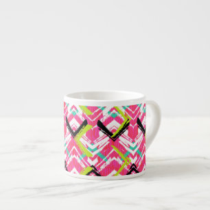 Handgezeichnetes Rosa Zickzack-Muster Espressotasse