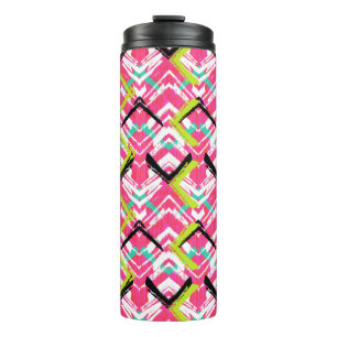 Handgezeichnetes Rosa Zickzack-Muster Thermosbecher