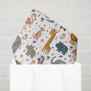 Handgezeichnetes Safari-Tierdruck-Tissue-Papier Seidenpapier